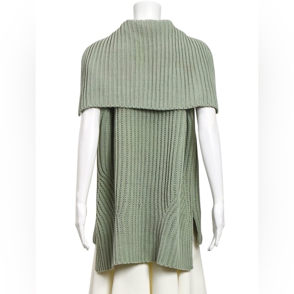 ALEXANDER WANG Zip Chunky Ribbed Shawl Collar Oversized Sweater Vest - Picture 2 of 10